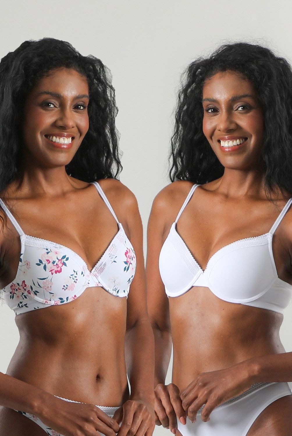 FLORES - Pack De 2 Sostenes Perfect Cover Demi Cup Mujer Flores