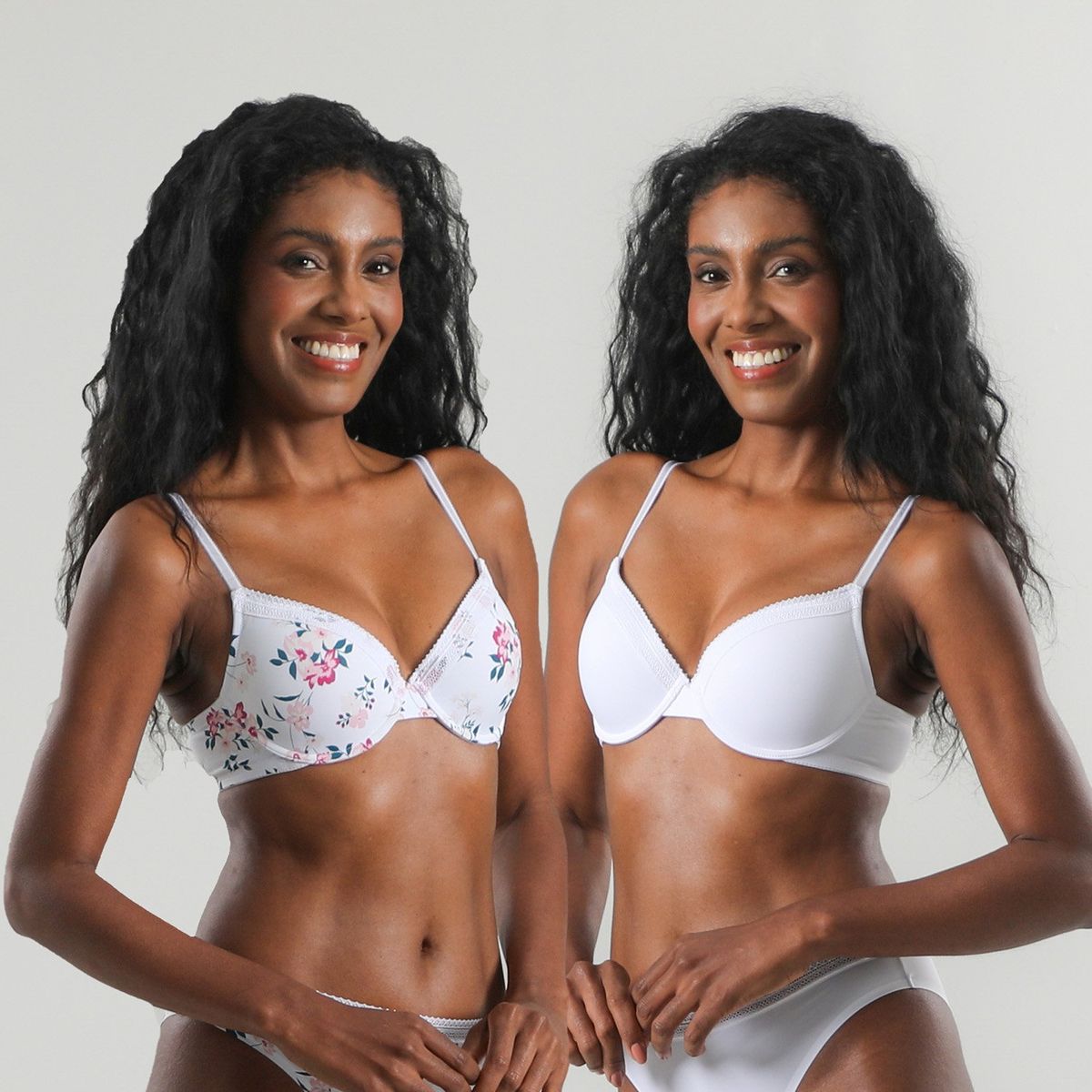 FLORES - Pack De 2 Sostenes Perfect Cover Demi Cup Mujer Flores