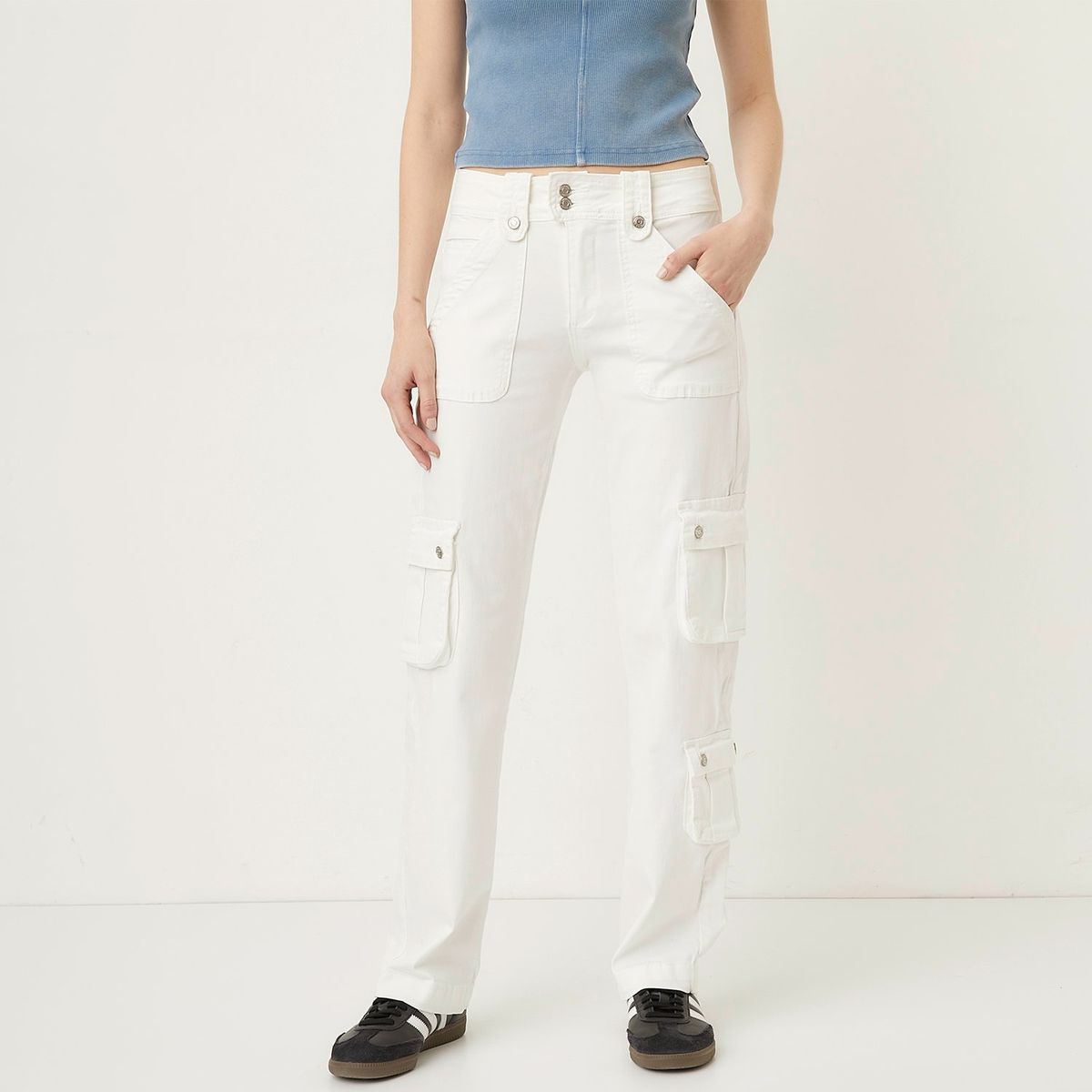 AMERICANINO - Pantalón Cargo Tiro Alto Mujer Americanino