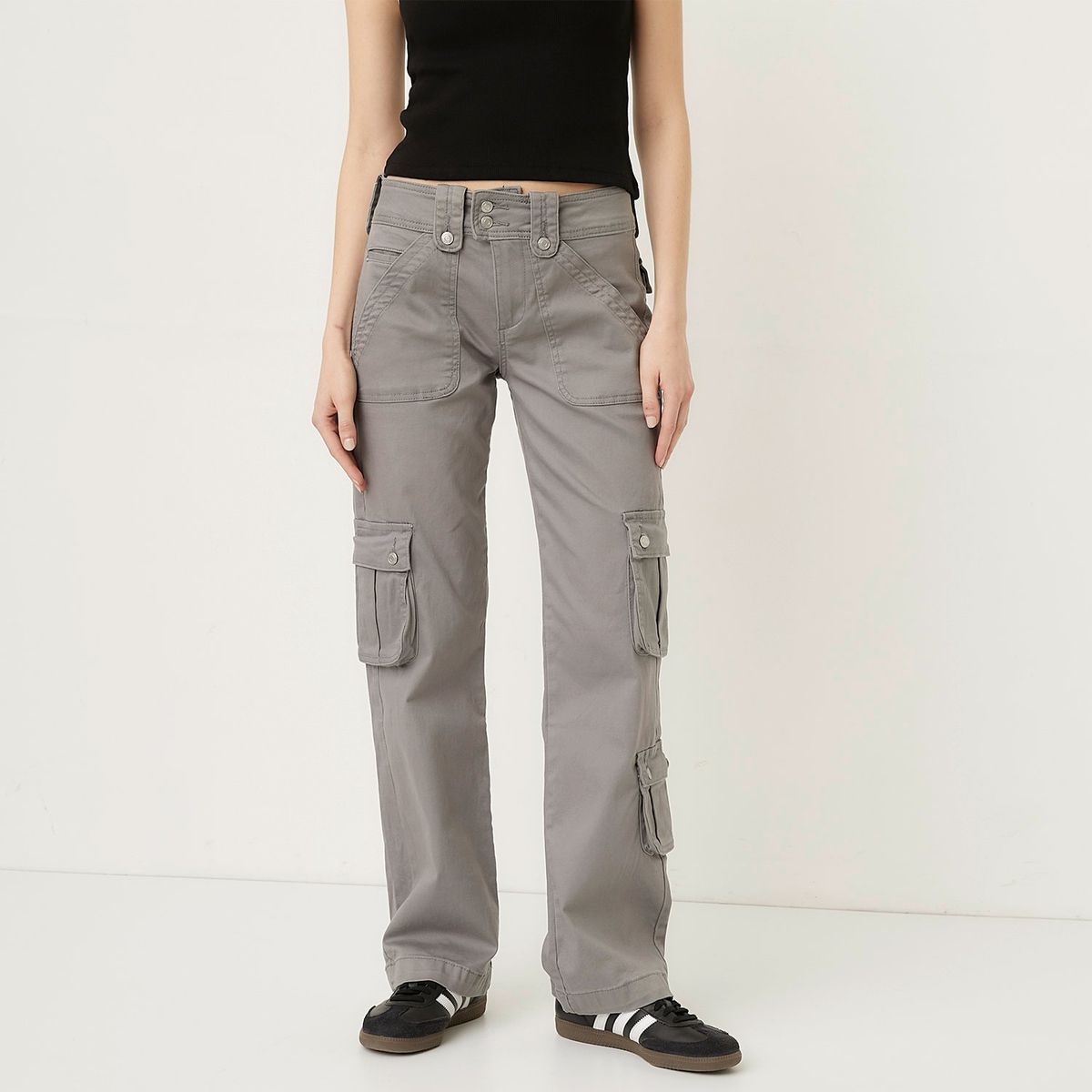 AMERICANINO - Pantalón Cargo Tiro Alto Mujer Americanino