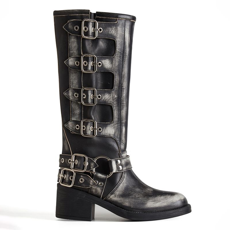 MACU SHOP - Bota Mujer Cuero Gris Macu Shop