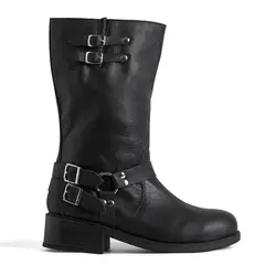 MACU SHOP - Bota Mujer Cuero Negro