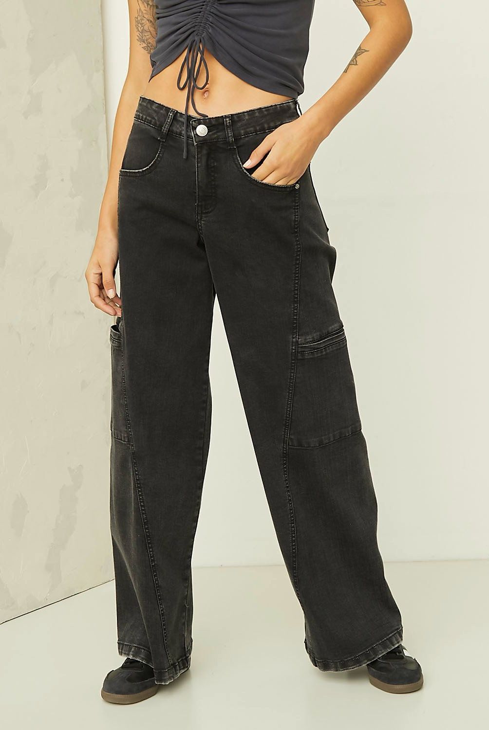 AMERICANINO - Jeans Wide Leg Tiro Alto Mujer Americanino