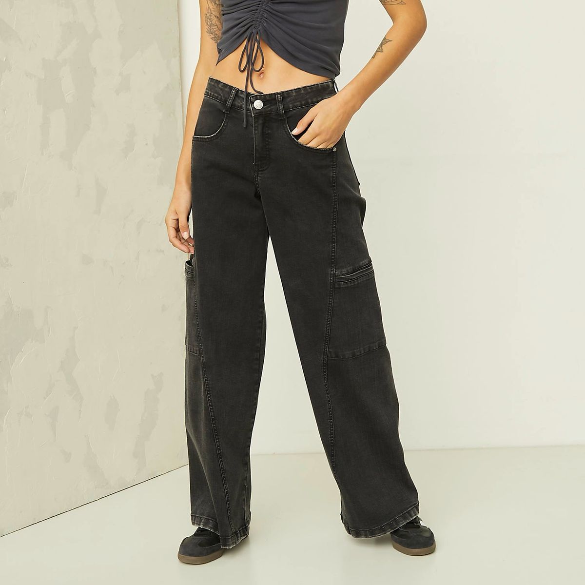 AMERICANINO - Jeans Wide Leg Tiro Alto Mujer Americanino