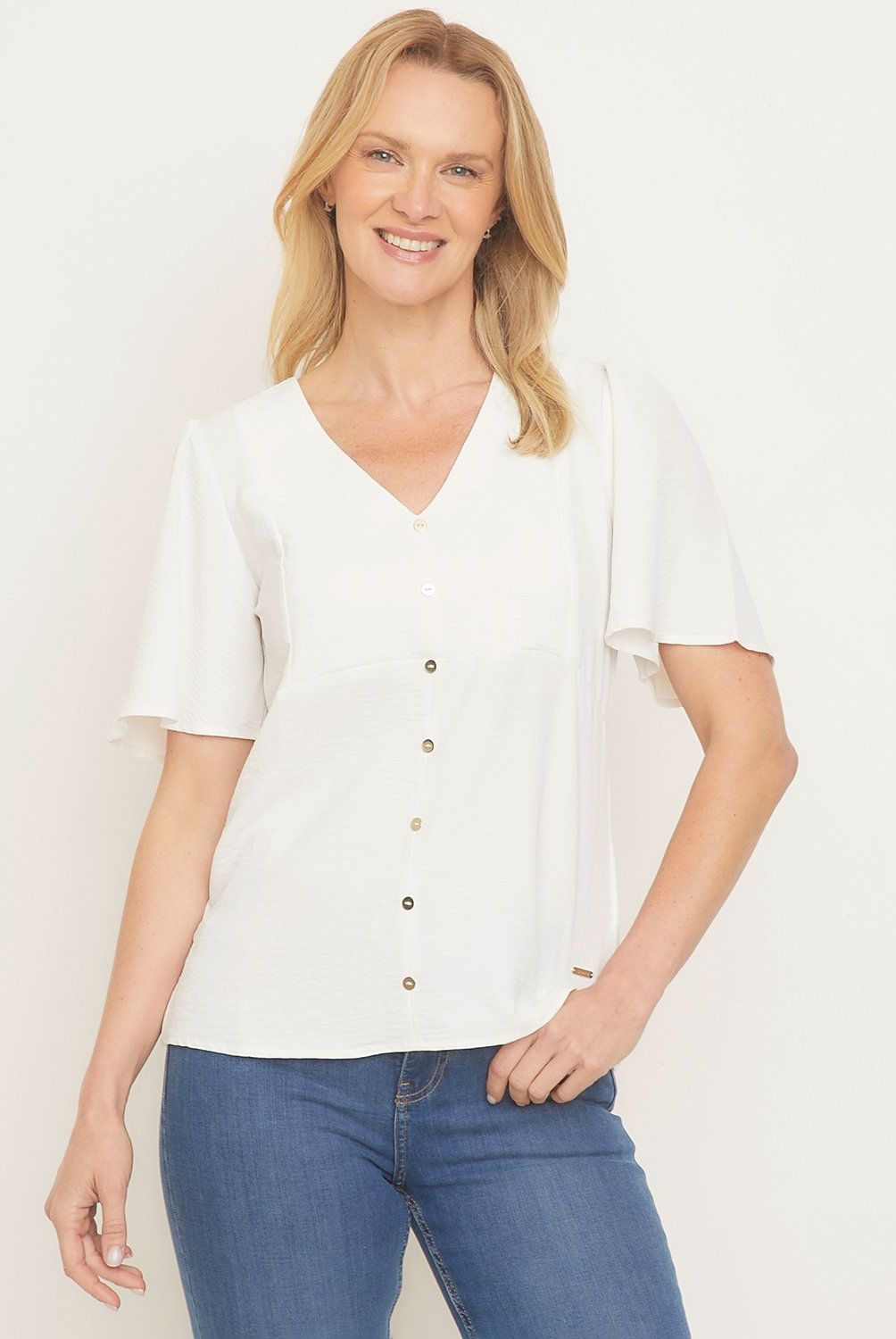 S COCCI - Blusa S.Cocci Manga Corta Diseño Liso Mujer
