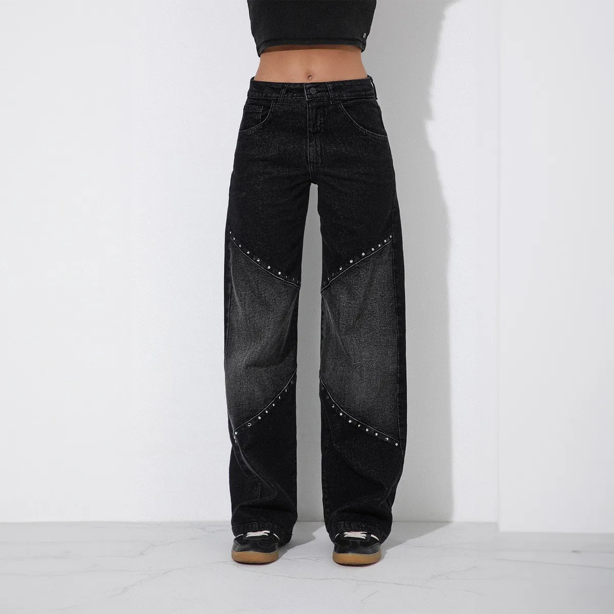 RAINDOOR - Pantalón Cortes Tachas Mujer Raindoor