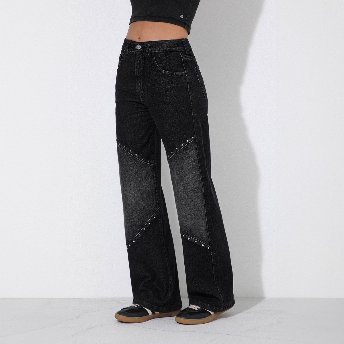 RAINDOOR - Pantalón Cortes Tachas Mujer Raindoor