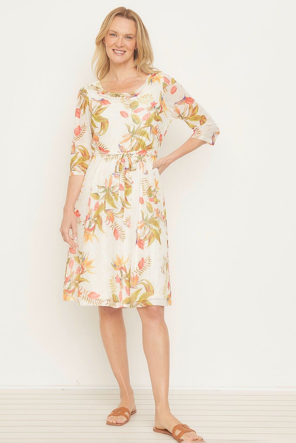 S COCCI - Vestido Midi Mujer S Cocci Estampado Floral Manga 3/4