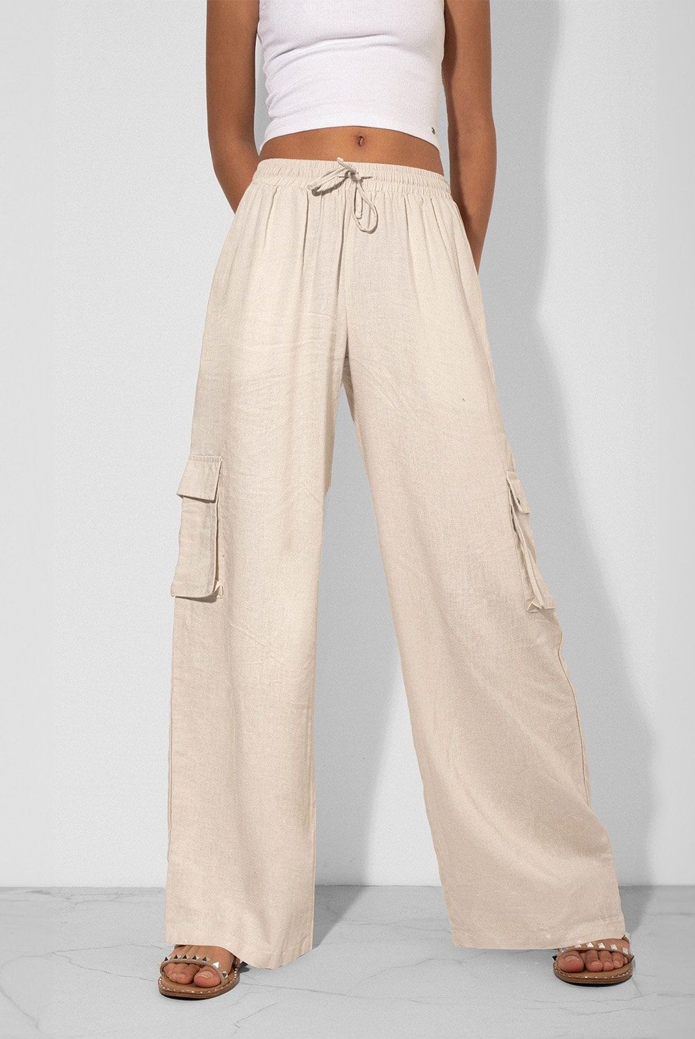 RAINDOOR - Pantalón Cargo Tiro Alto Mujer Raindoor