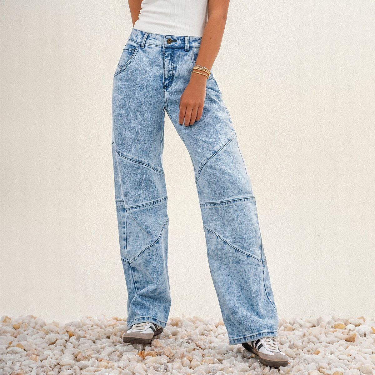 RAINDOOR - Jeans Wide Leg Tiro Alto Mujer Raindoor