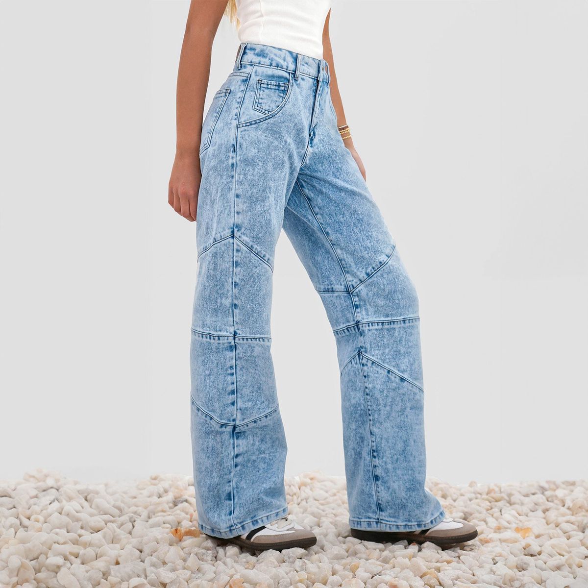 RAINDOOR - Jeans Wide Leg Tiro Alto Mujer Raindoor