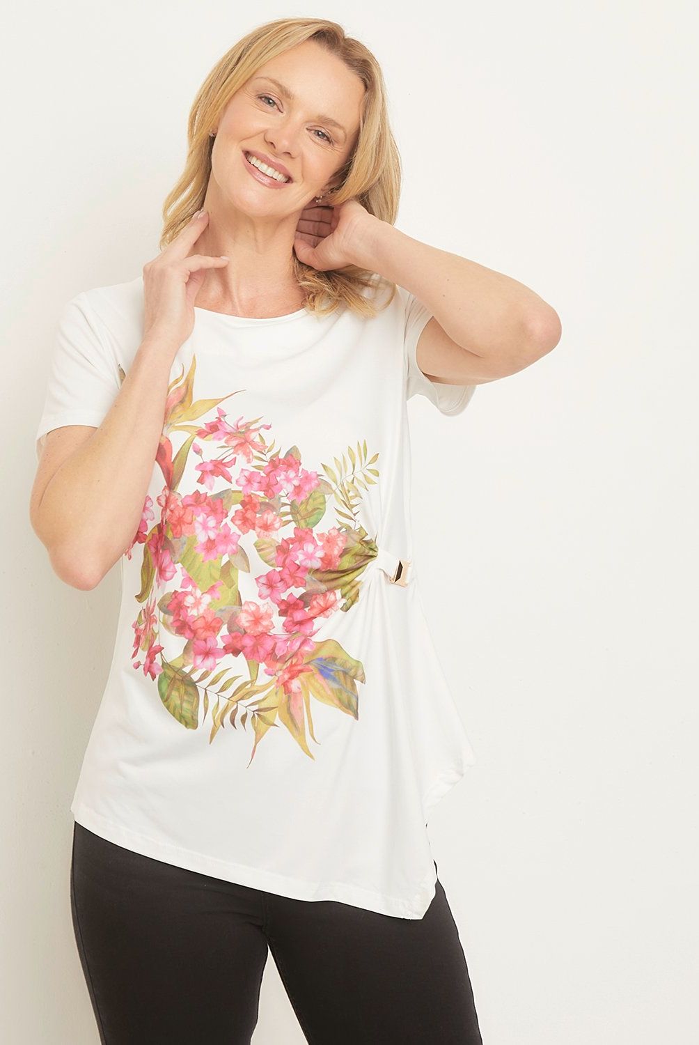 S COCCI - Polera S.Cocci Manga Corta Estampada Mujer Casual