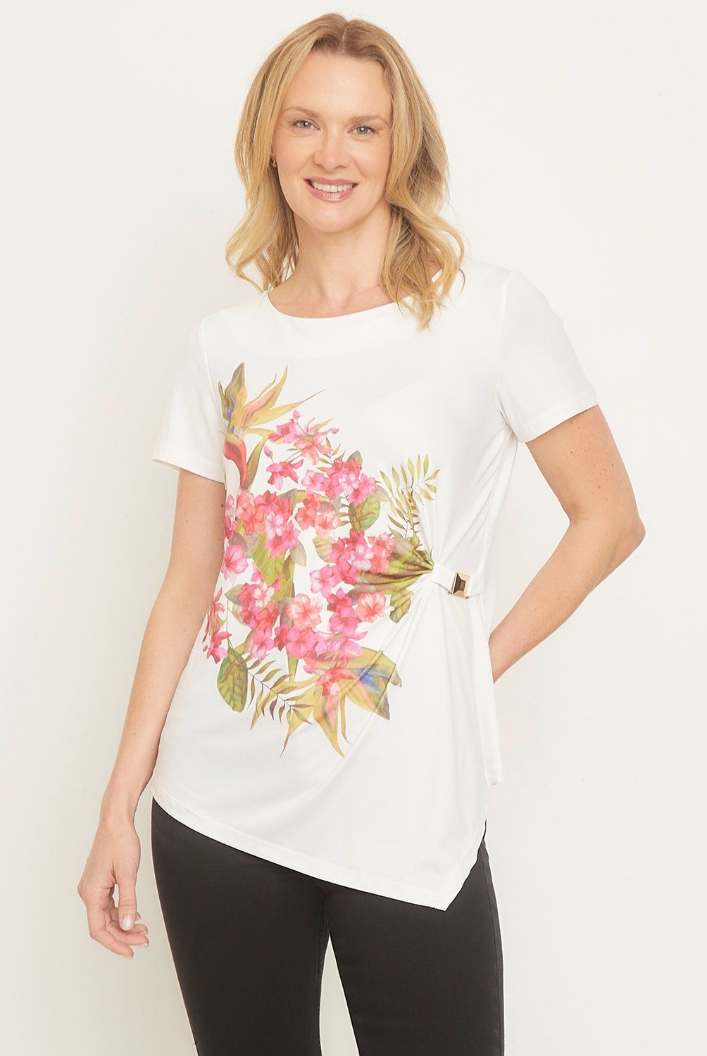 S COCCI - Polera S.Cocci Manga Corta Estampada Mujer Casual