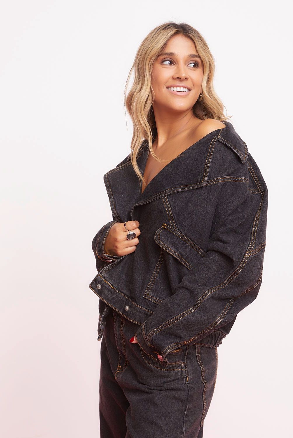 FALABELLA - Chaqueta Denim Oversize Paula Fernandez Mujer Algodón