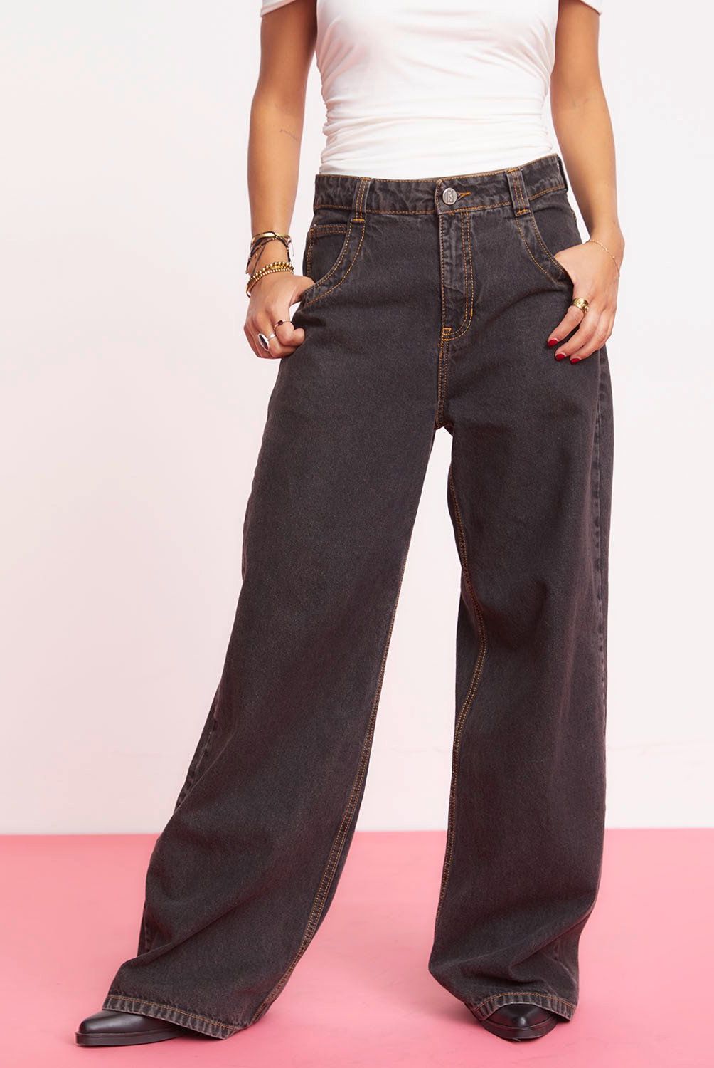 FALABELLA - Jeans Wide Leg Tiro Alto Por Paula Fernandez Mujer Algodón
