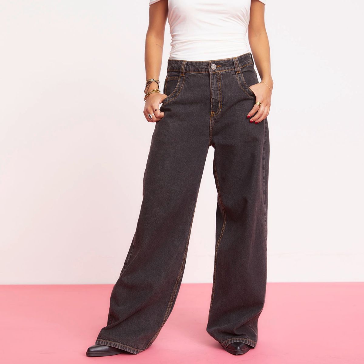 FALABELLA - Jeans Wide Leg Tiro Alto Por Paula Fernandez Mujer Algodón