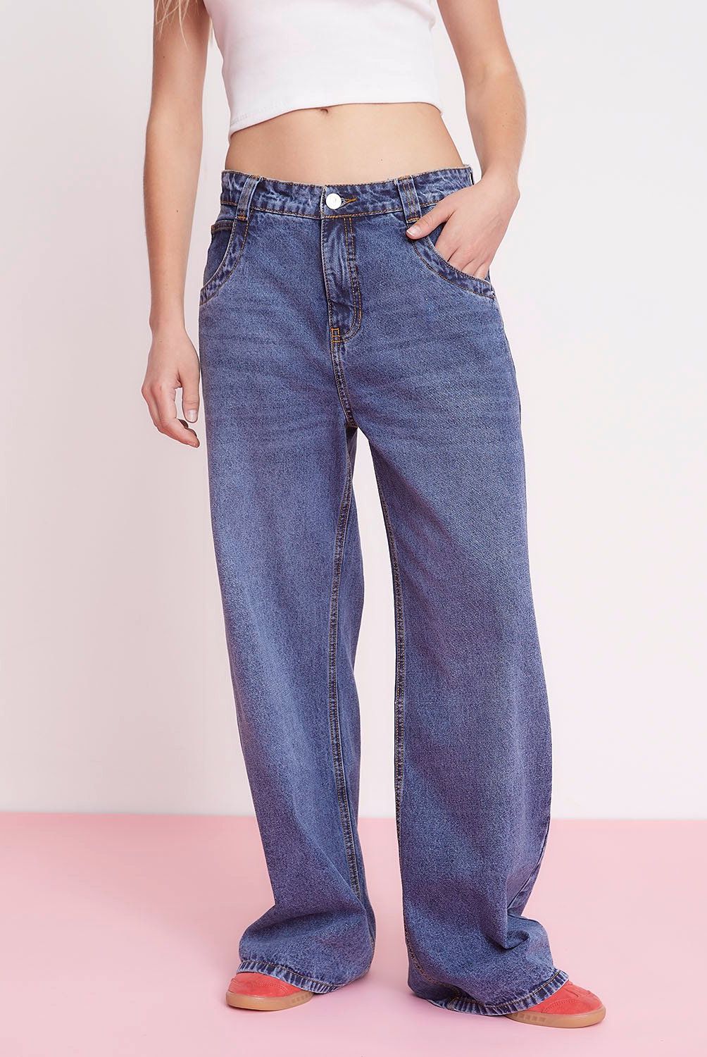 FALABELLA - Jeans Wide Leg Tiro Alto Por Paula Fernandez Mujer Algodón
