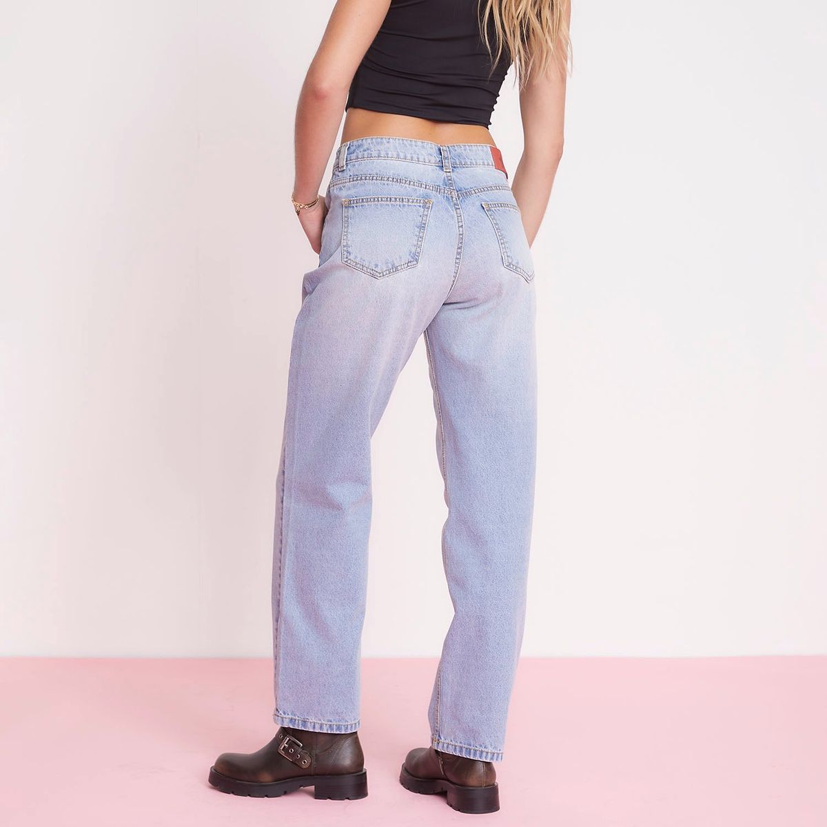 FALABELLA - Jeans Falabella Straight Tiro Alto Mujer 100% Algodón