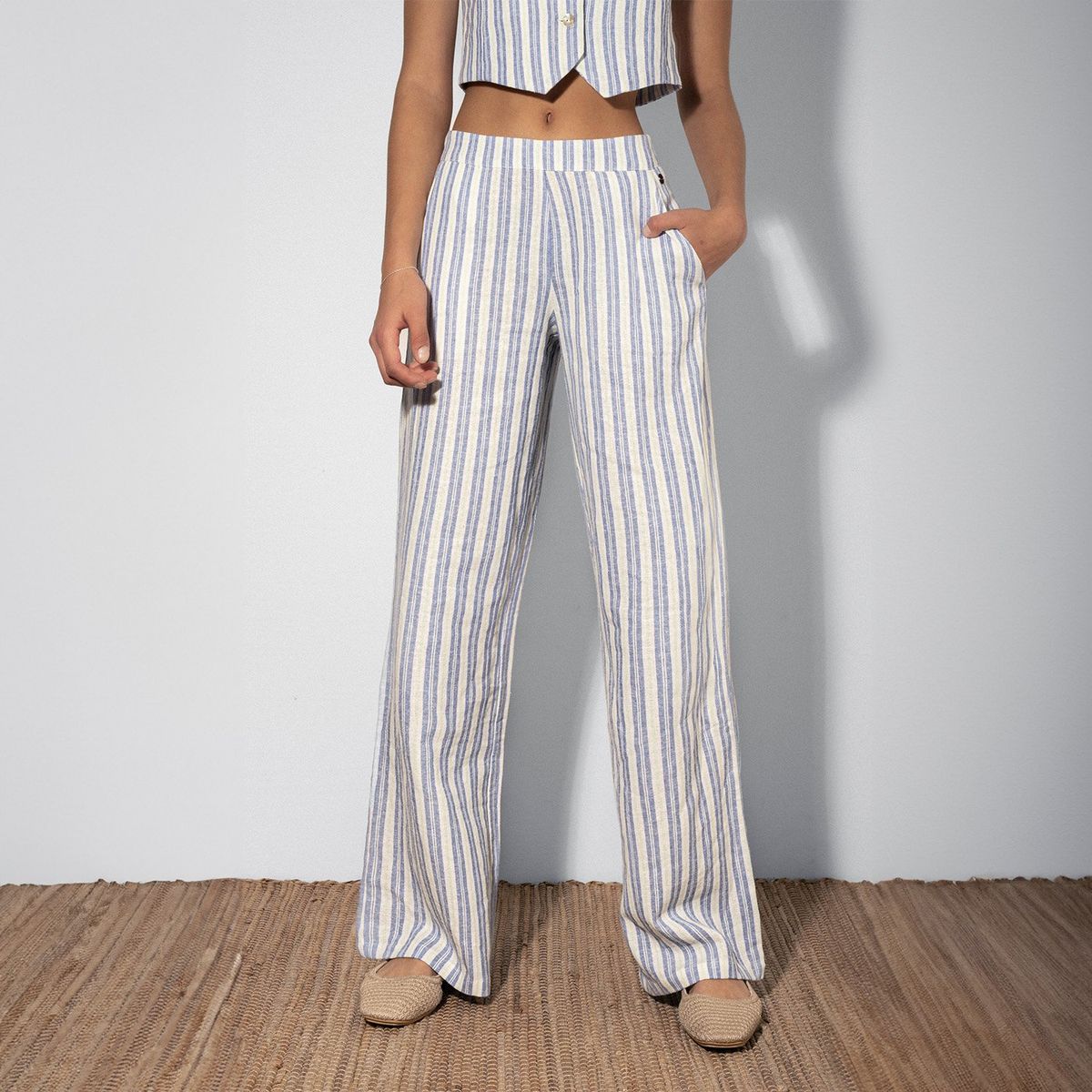 RAINDOOR - Pantalón Straight Rayas Mujer Por Josefa Sáez Raindoor