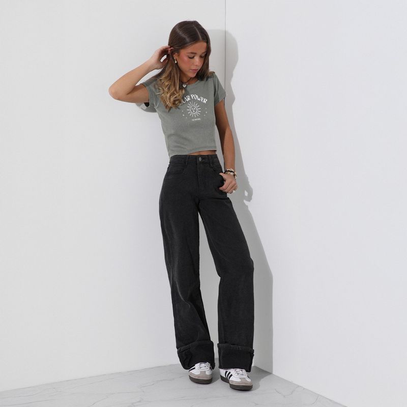 RAINDOOR - Jeans Wide Leg Tiro Alto Mujer Raindoor