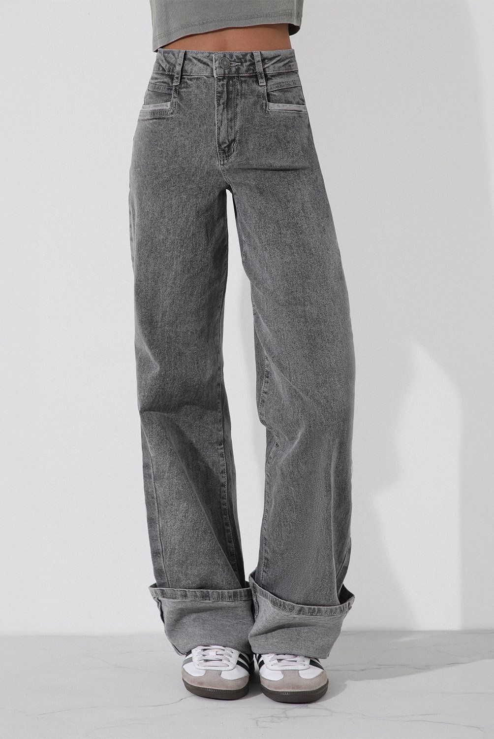 RAINDOOR - Jeans Wide Leg Tiro Alto Mujer Raindoor