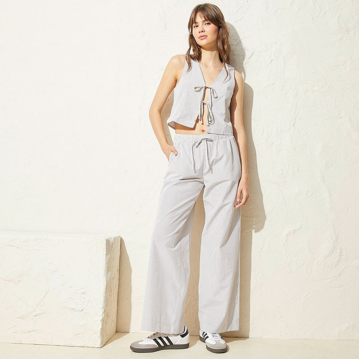 SYBILLA - Pantalón Pijamero Wide Leg Mujer Sybilla