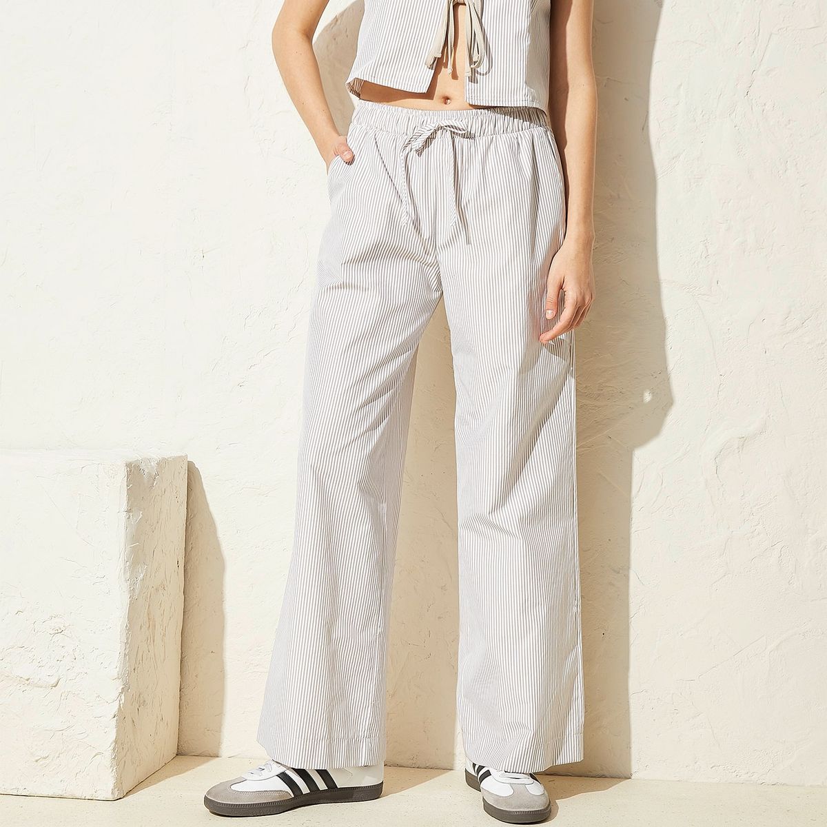 SYBILLA - Pantalón Pijamero Wide Leg Mujer Sybilla