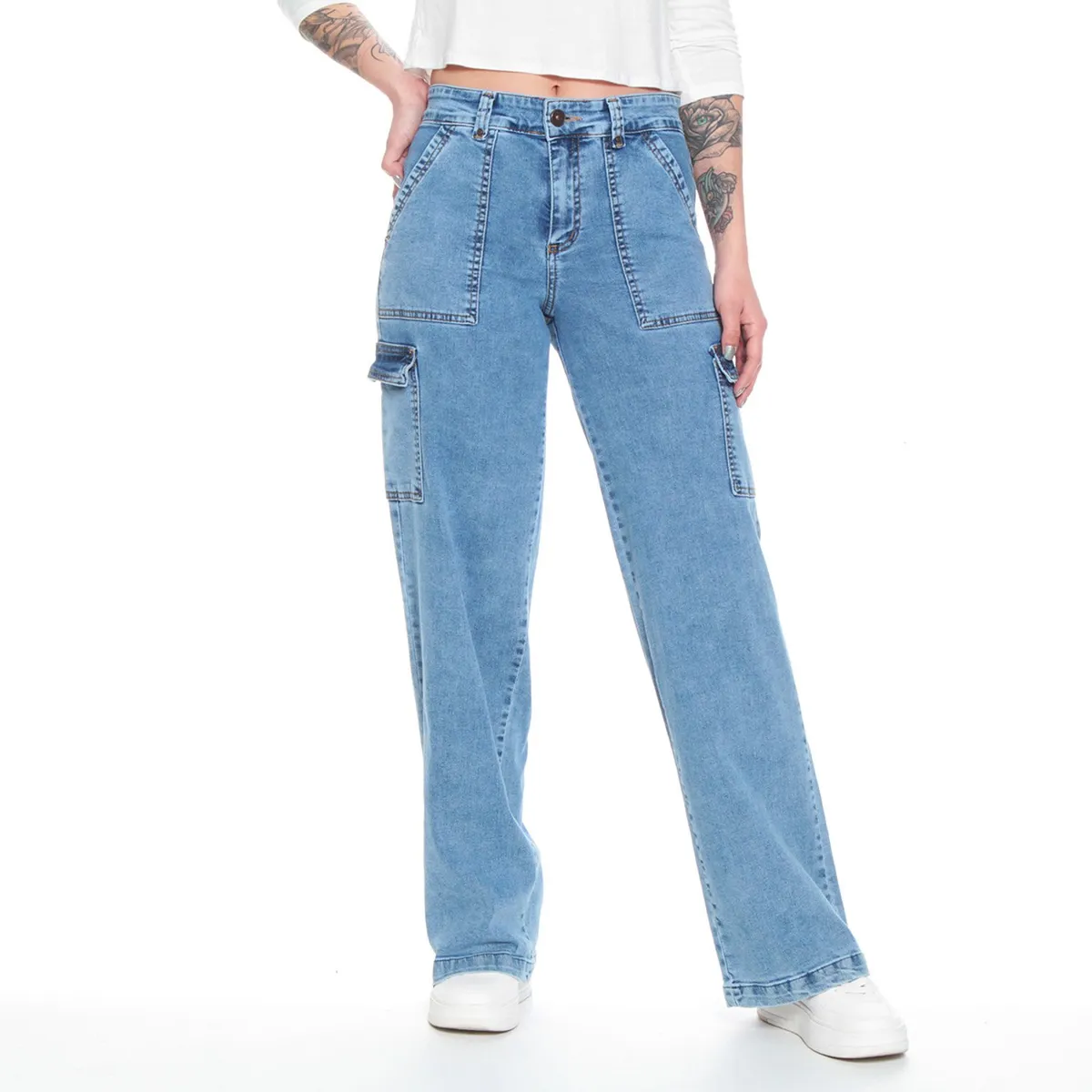 WADOS - Jeans Straight Tiro Alto Mujer Wados