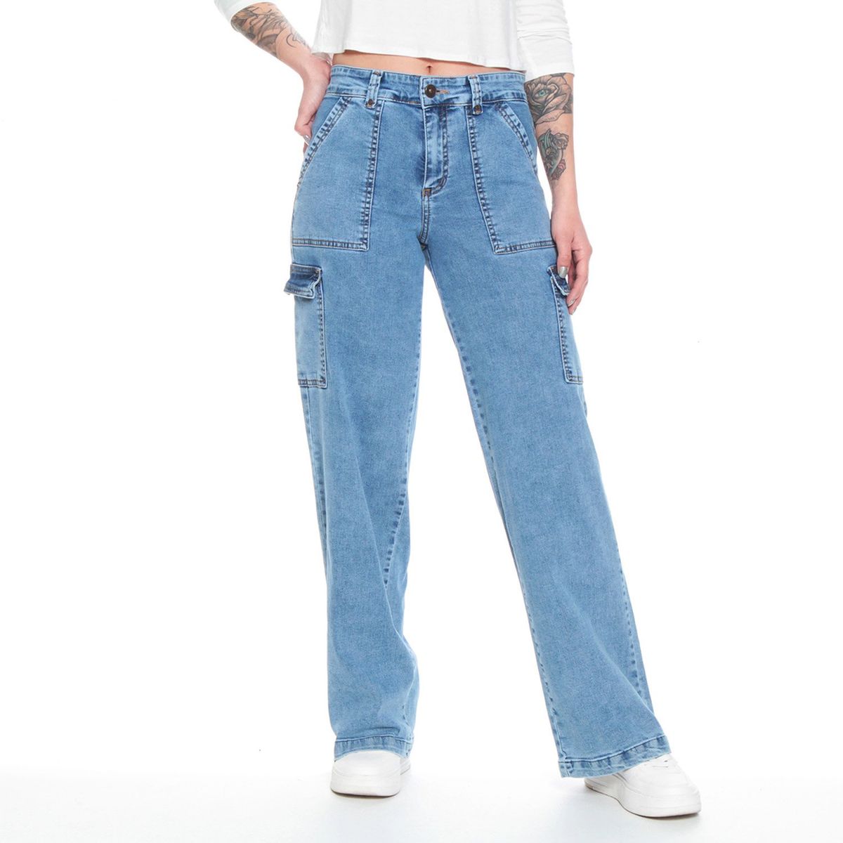 WADOS - Jeans Straight Tiro Alto Mujer Wados