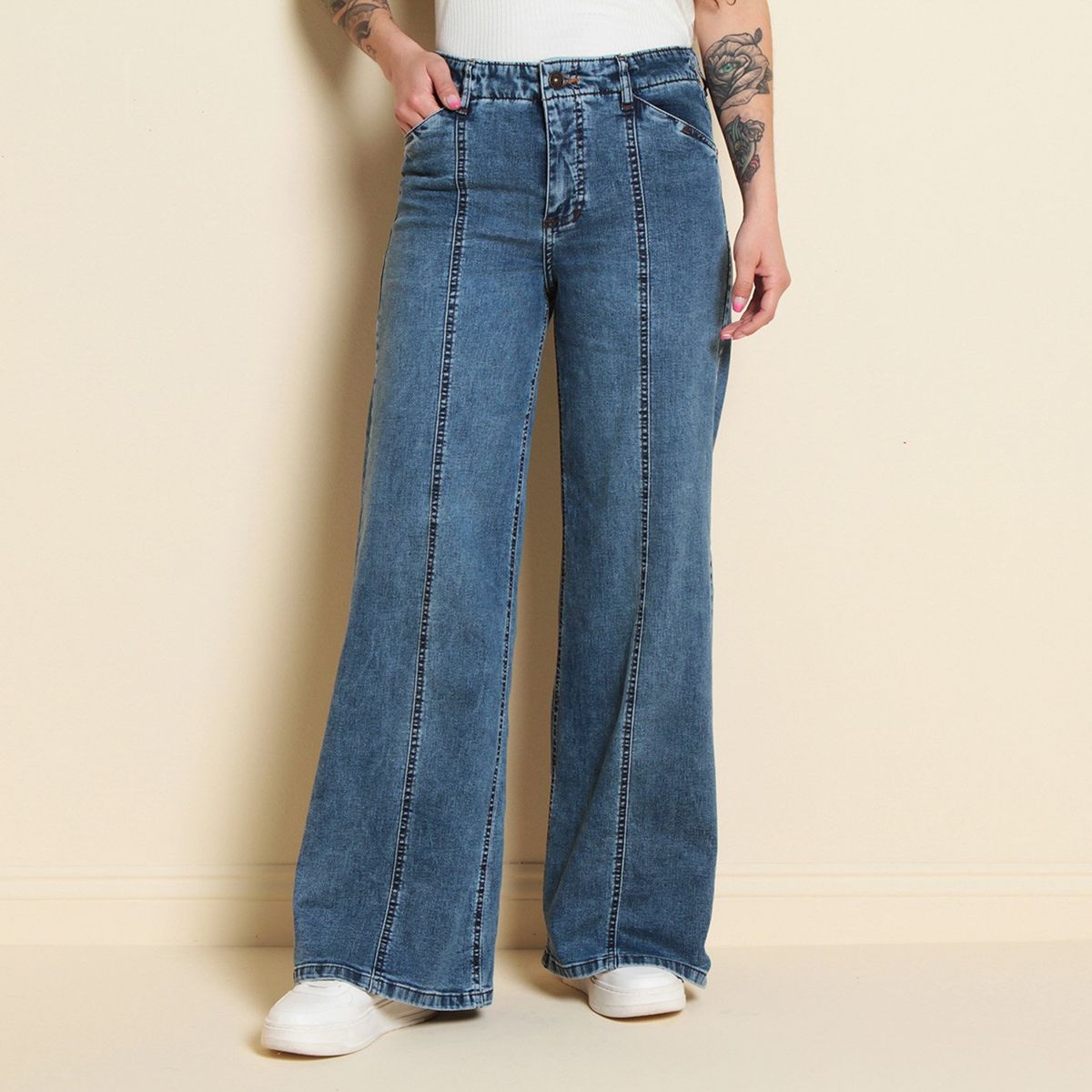 WADOS - Jeans Wide Leg Tiro Alto Mujer Wados