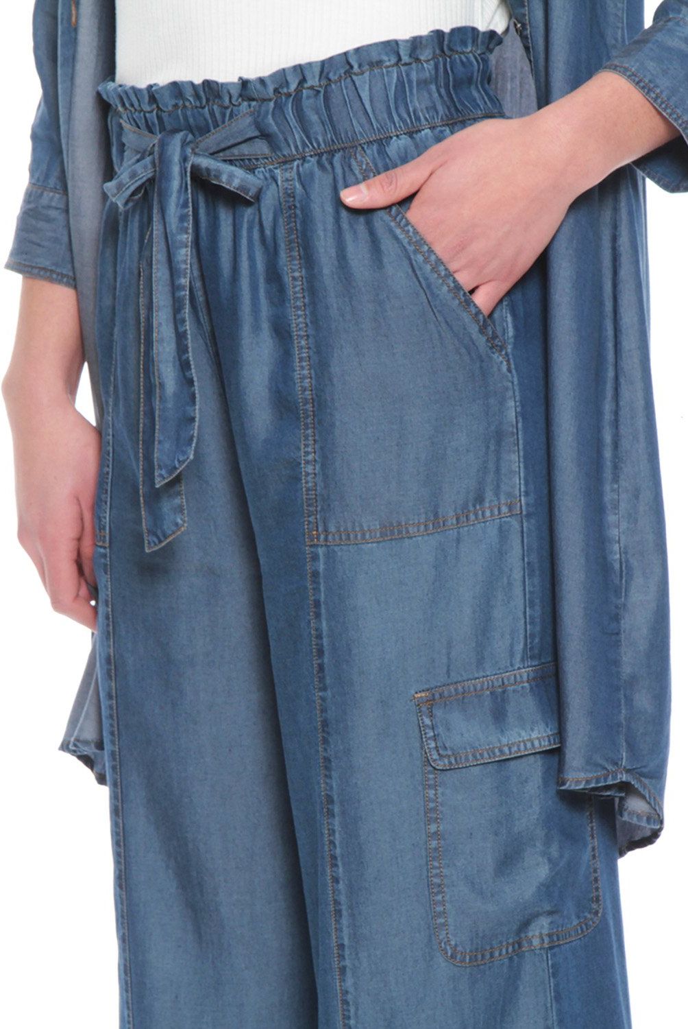 WADOS - Pantalón Cargo Tiro Alto Lyocell Mujer Wados