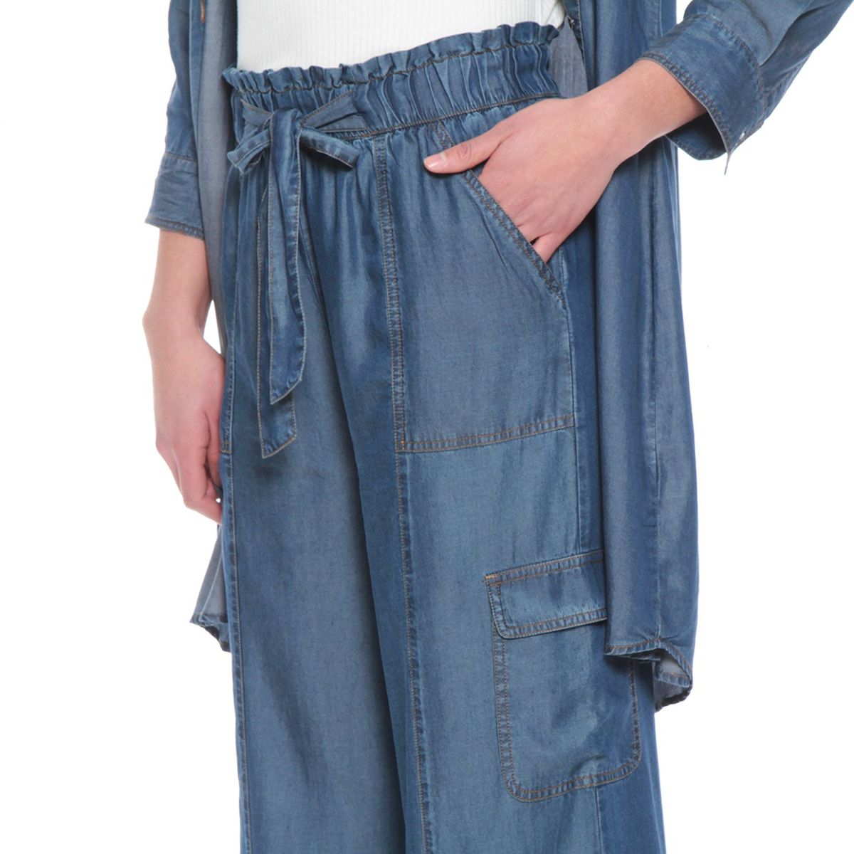 WADOS - Pantalón Cargo Tiro Alto Lyocell Mujer Wados