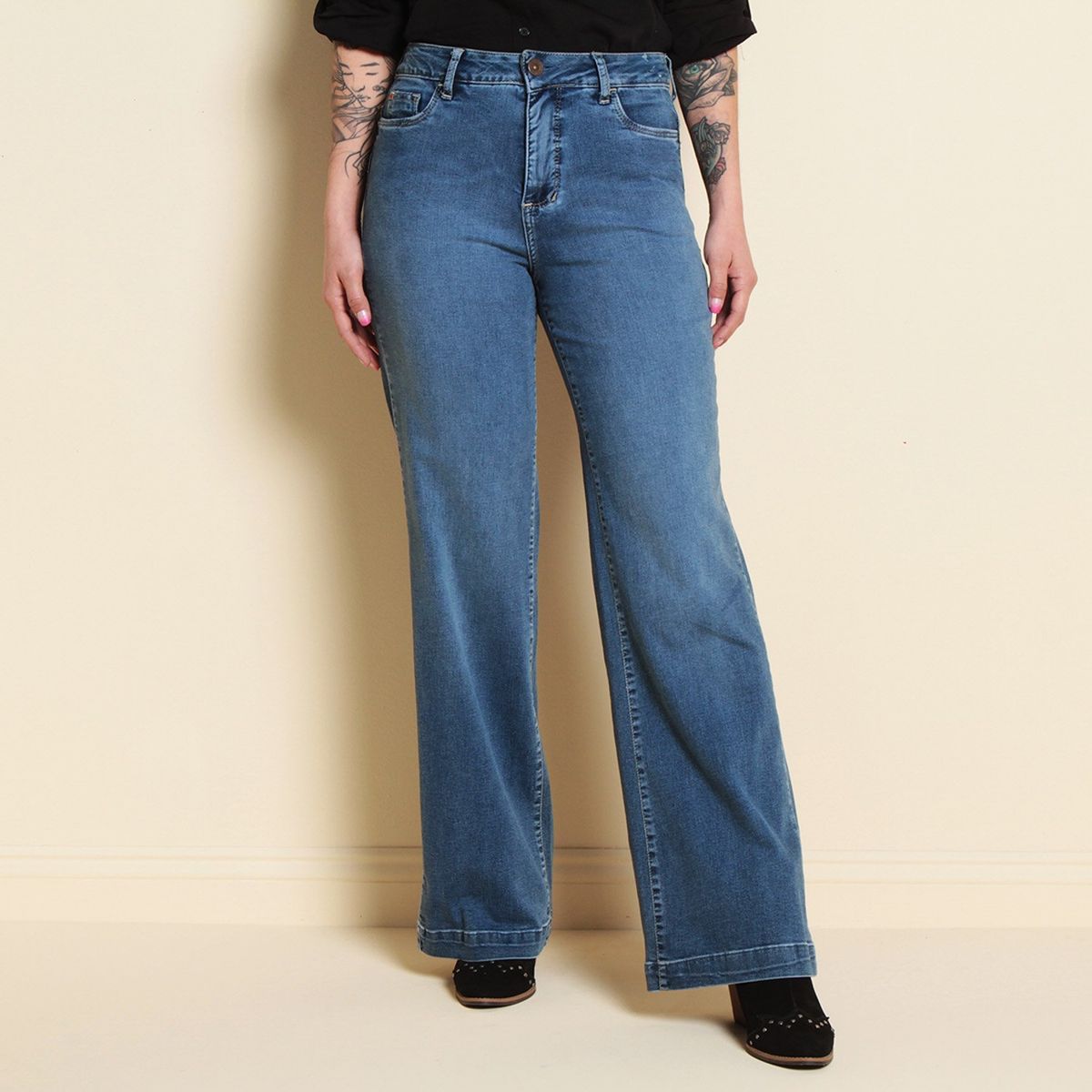 WADOS - Jeans Wide Leg Tiro Alto Mujer Wados