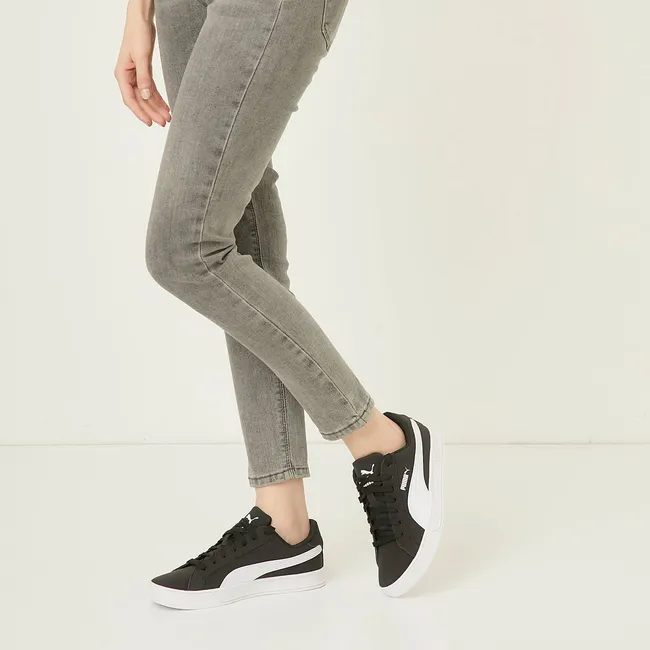 PUMA - Smash Vulc Jr Zapatilla Urbana Niño Negro Puma