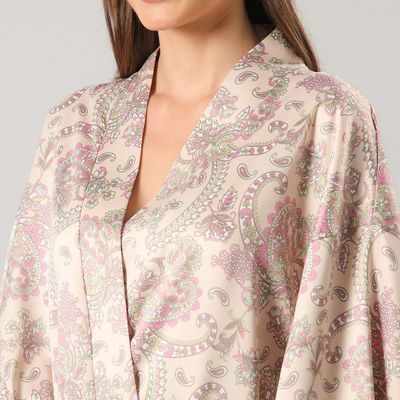 Imagen 2 del producto Bata Satín Encaje Mujer