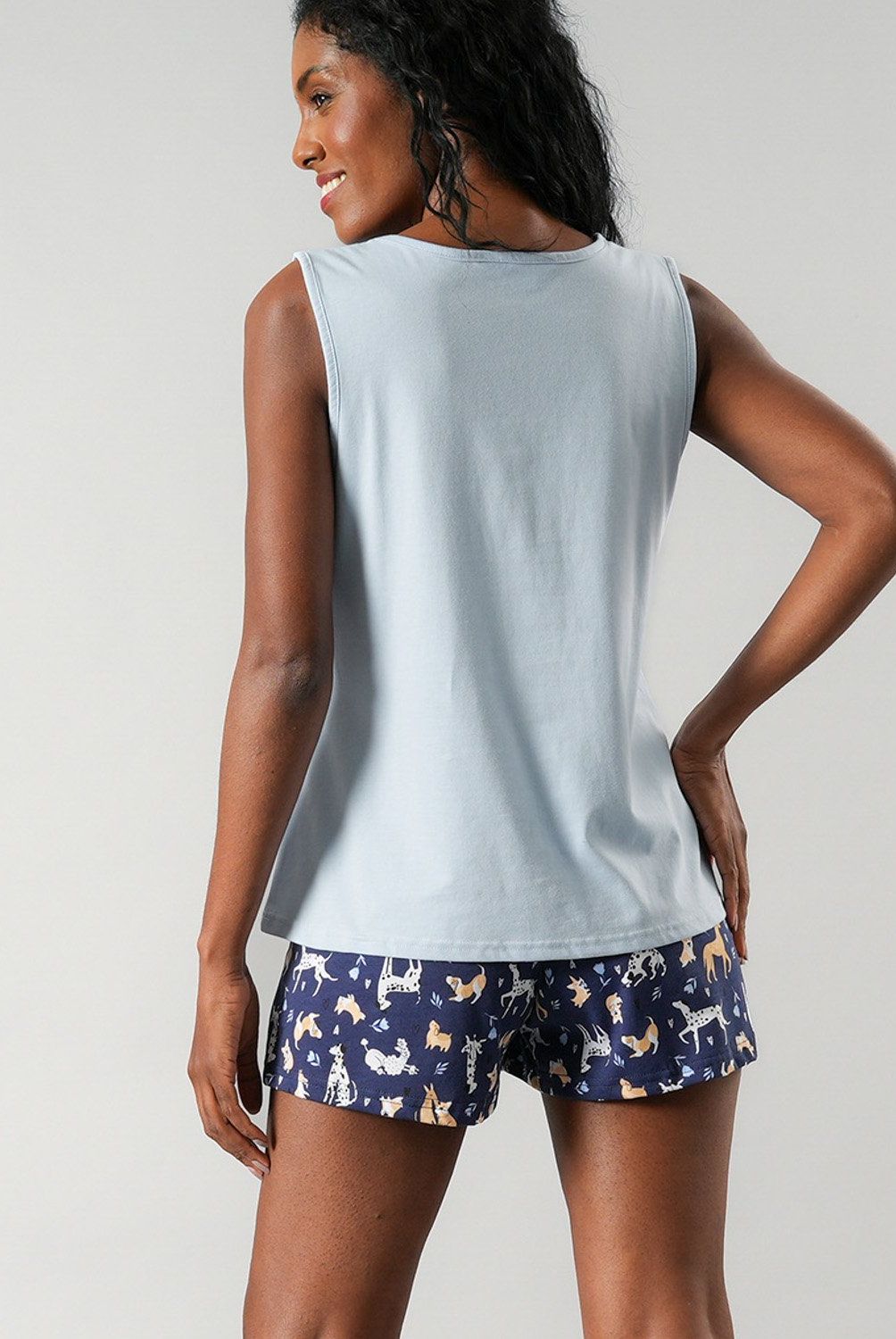 FLORES - Pijamas Top + Short Caja Mujer Flores