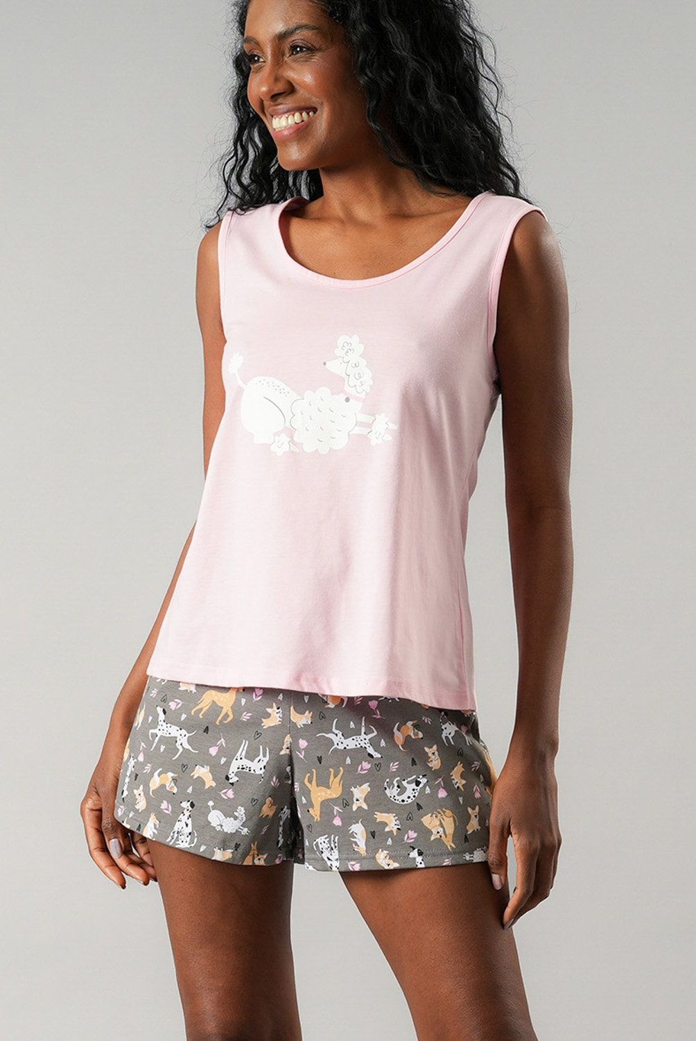 FLORES - Pijamas Top + Short Caja Mujer Flores