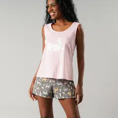 FLORES - Pijamas Top + Short Caja Mujer