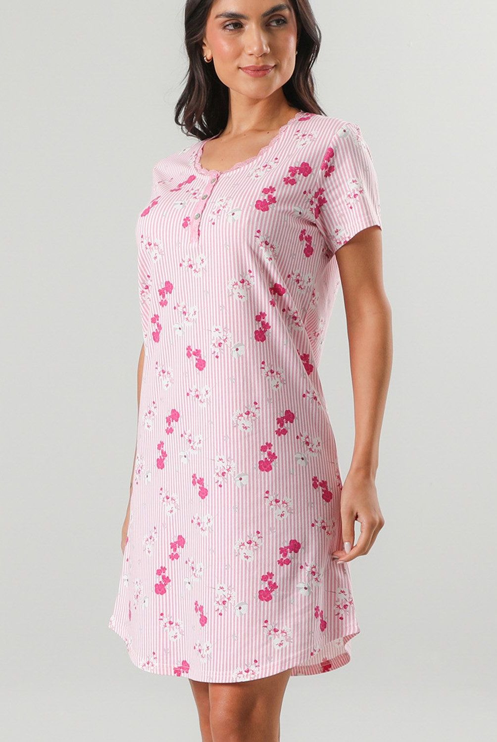 FLORES - Camisola Abotonada Mujer Flores