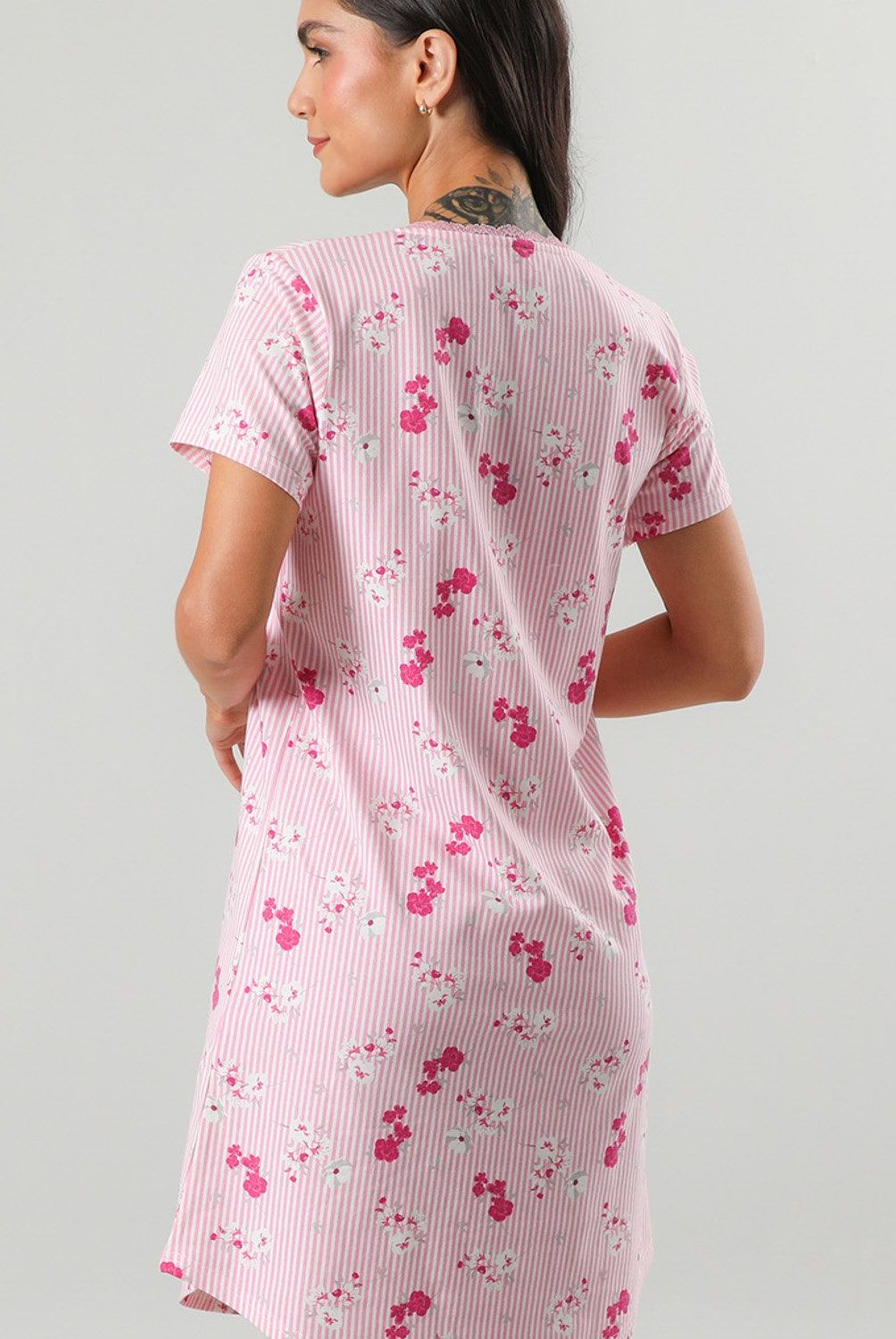 FLORES - Camisola Abotonada Mujer Flores