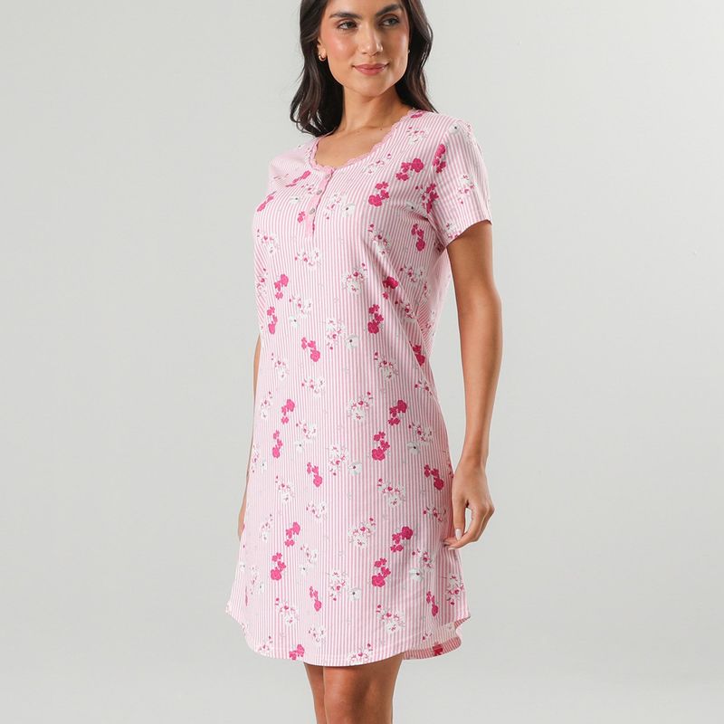 FLORES - Camisola Abotonada Mujer Flores