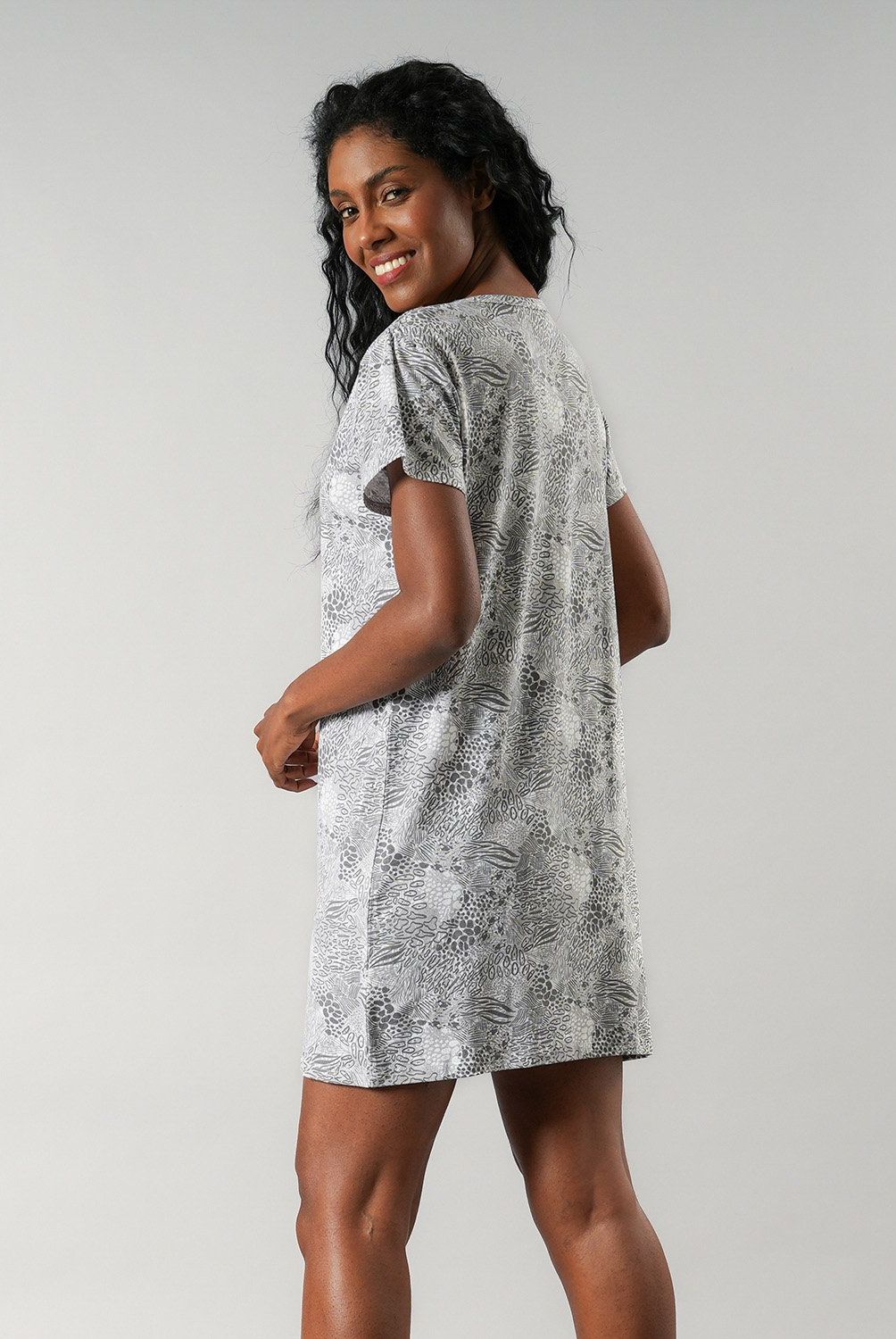 FLORES - Camisola Manga Corta Mujer Flores