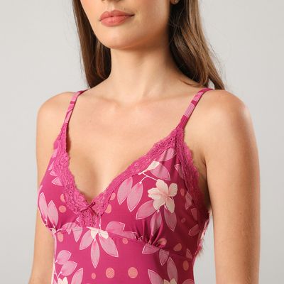 Imagen 2 del producto Camisola Microfibra Encaje Mujer