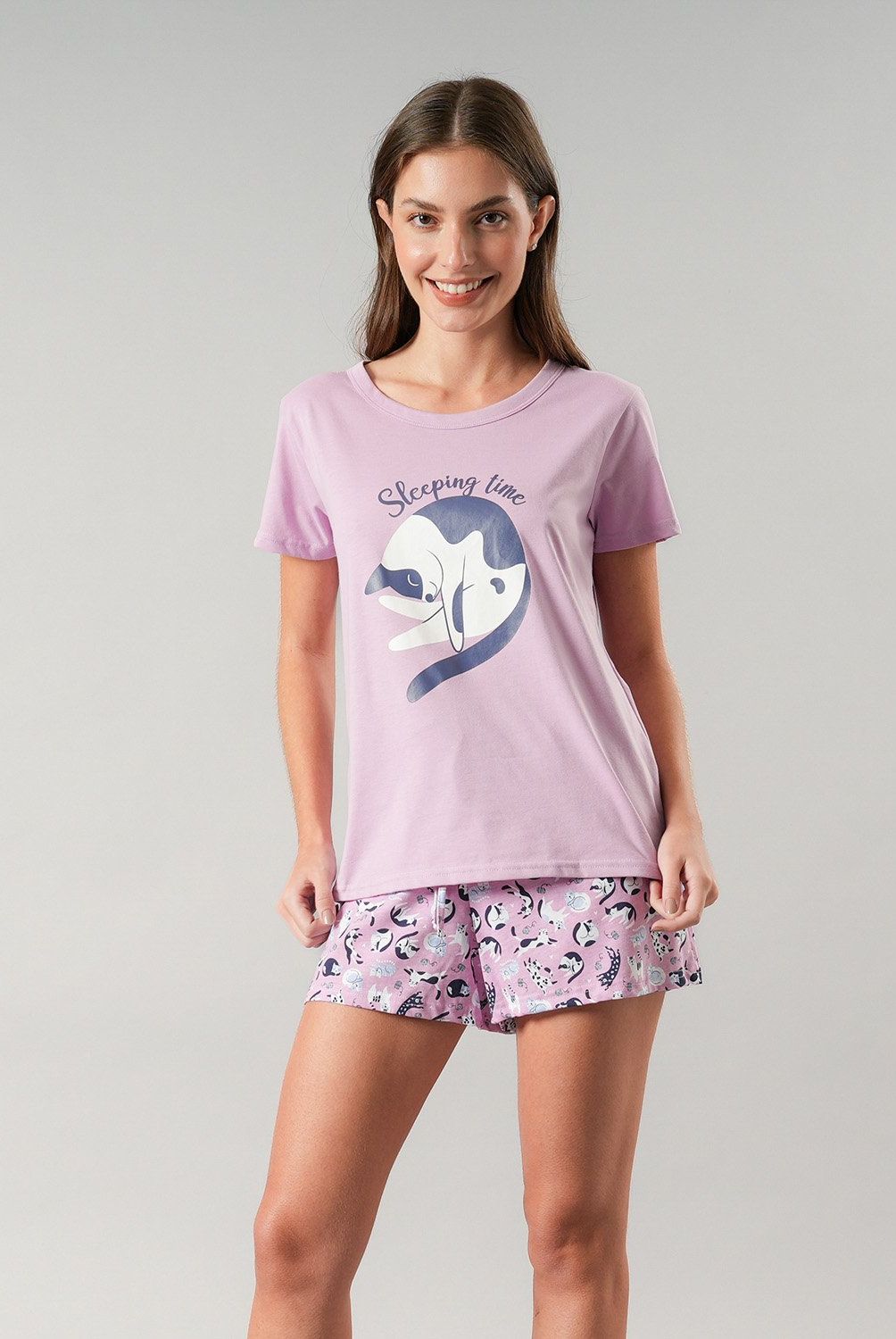FLORES - Pijamas Top + Short Caja Mujer Flores