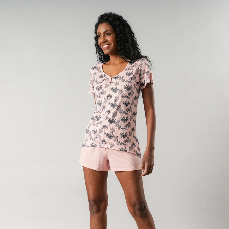 FLORES - Set Top + Short Mujer Flores