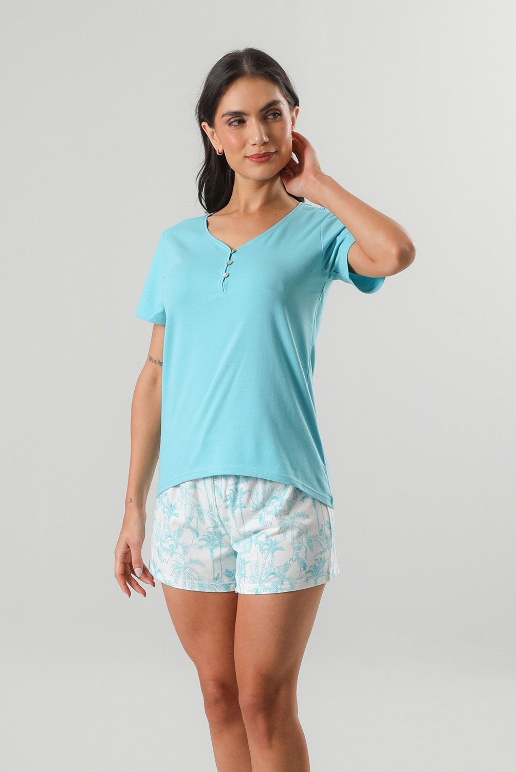 FLORES - Set Top + Short Mujer Flores