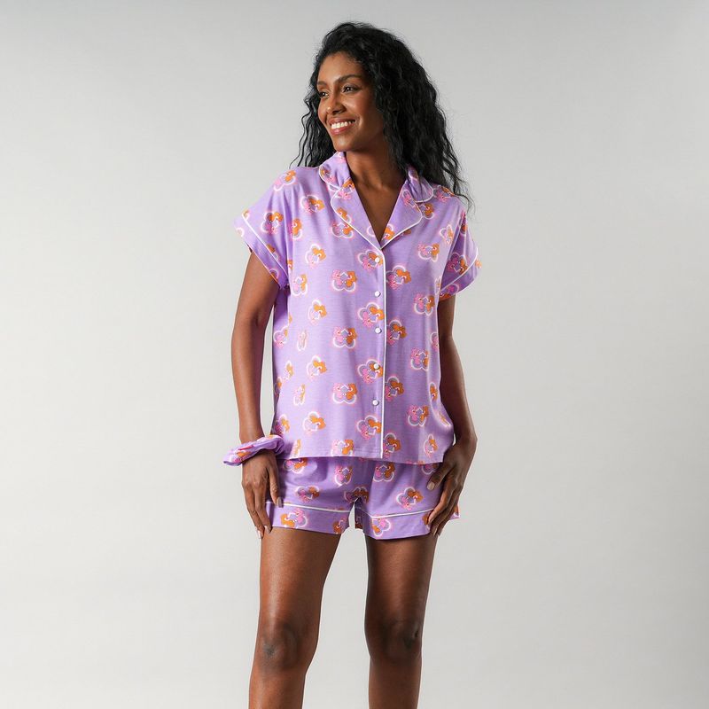 FLORES - Set Top Camisero + Short Mujer Flores