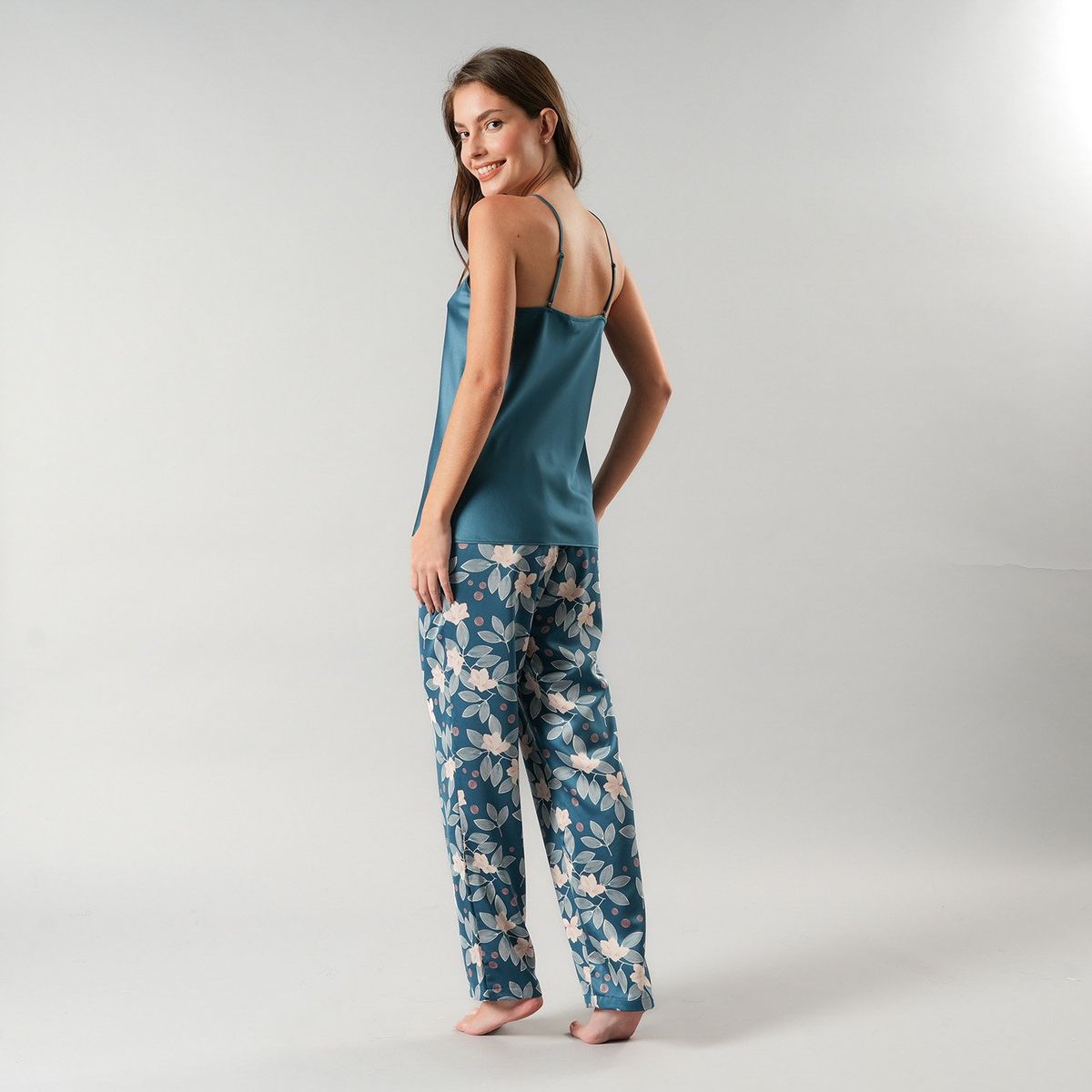 FLORES - Set Pabilo + Pantalon Satin Print Mujer Flores