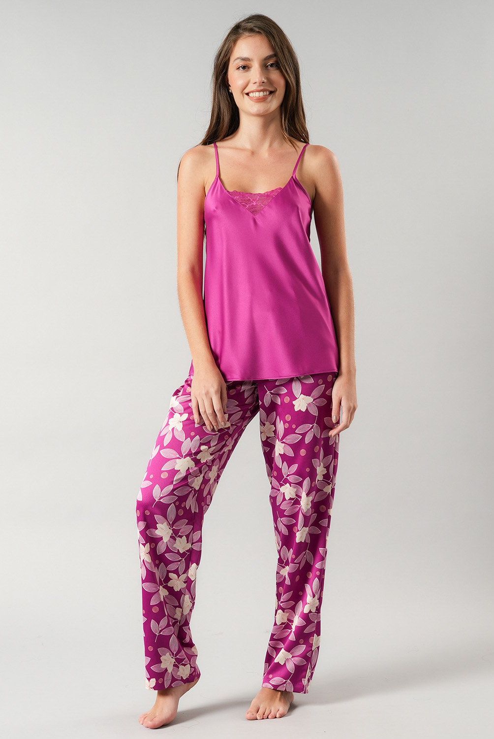 FLORES - Set Pabilo + Pantalon Satin Print Mujer Flores
