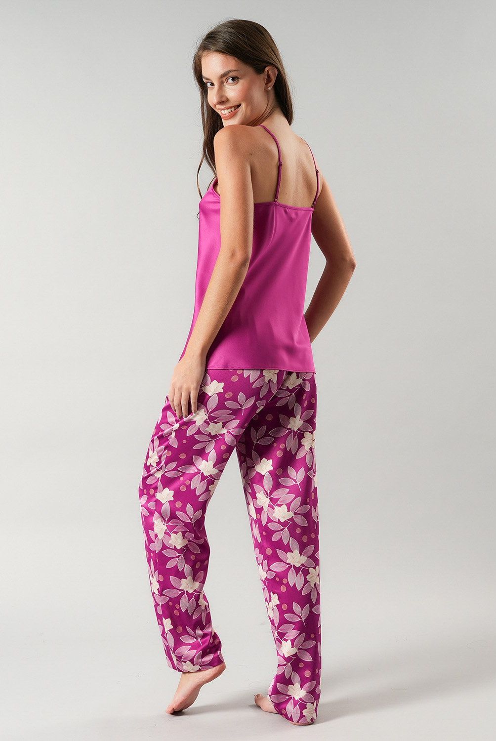 FLORES - Set Pabilo + Pantalon Satin Print Mujer Flores
